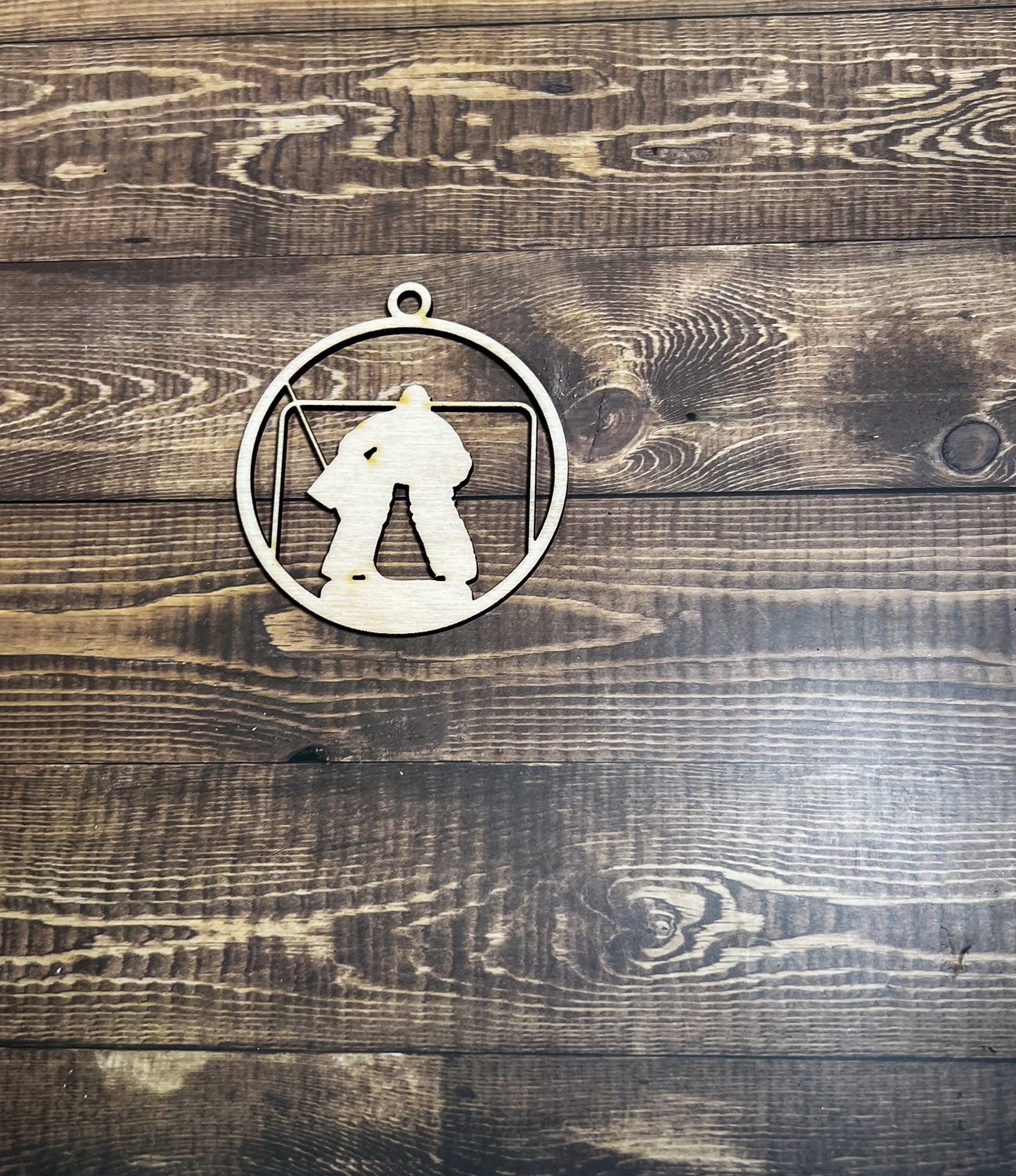 Hockey Ornament, Wooden Sports Ornament, Sports Ornament, Engraved Ornament, Laser Engraved Wood Ornament