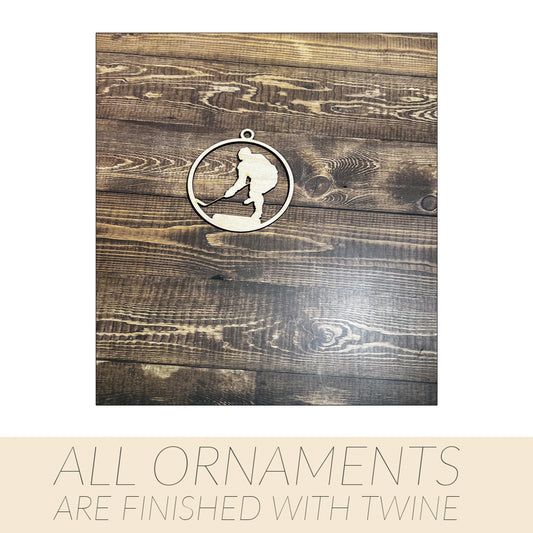 Hockey Ornament, Wooden Sports Ornament, Sports Ornament, Engraved Ornament, Laser Engraved Wood Ornament
