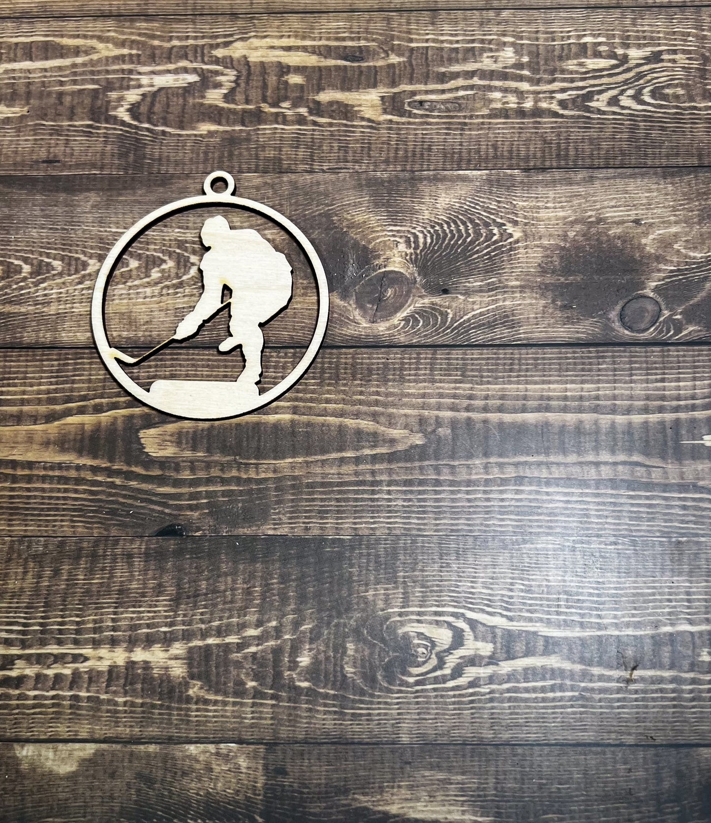 Hockey Ornament, Wooden Sports Ornament, Sports Ornament, Engraved Ornament, Laser Engraved Wood Ornament