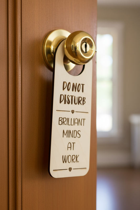 Please do Not Disturb - Brilliant Minds at Work Door Knob Tag