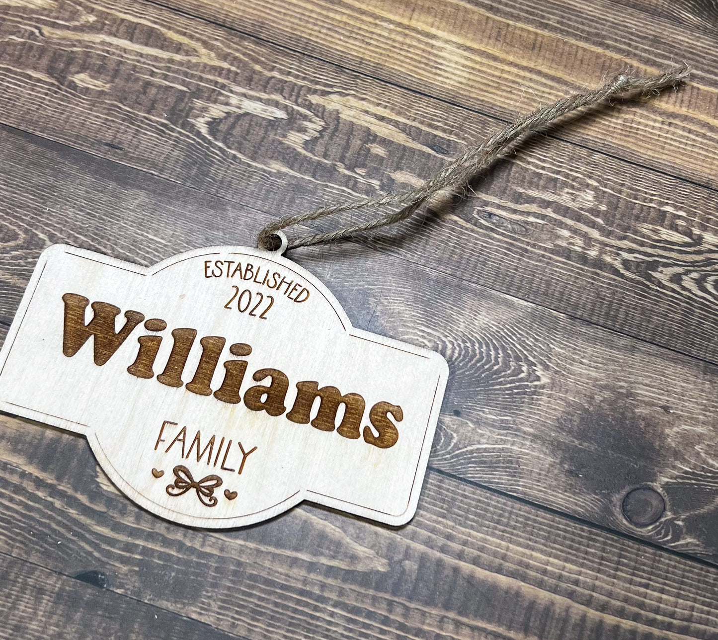 Established Family Ornament , Family Ornament  , Custom Family Ornament ,Wooden Ornament