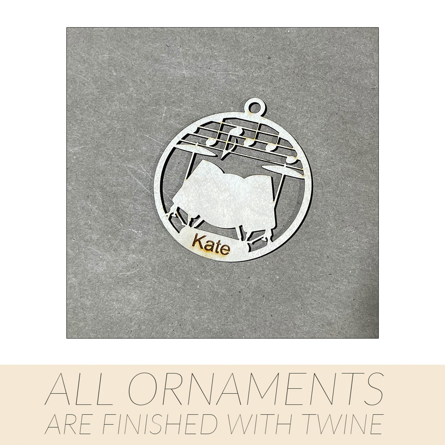 Music Ornament, Wooden Sports Ornament, Sports Ornament, Engraved Ornament, Laser Engraved Wood Ornament