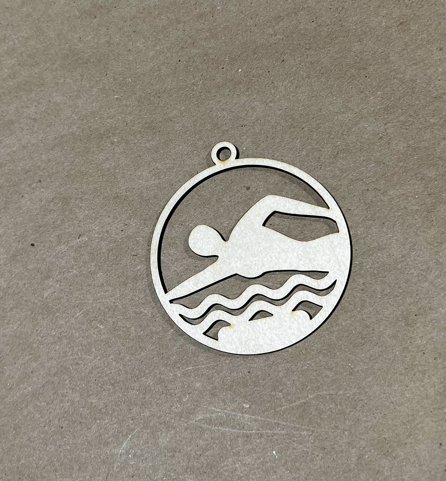 Swimming Ornament, Wooden Sports Ornament, Sports Ornament, Engraved Ornament, Laser Engraved Wood Ornament