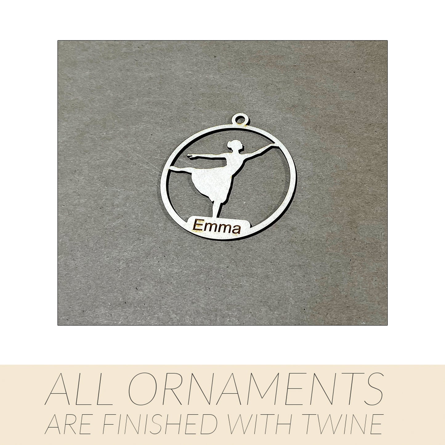 Dancing Ornament, Wooden Sports Ornament, Sports Ornament, Engraved Ornament, Laser Engraved Wood Ornament