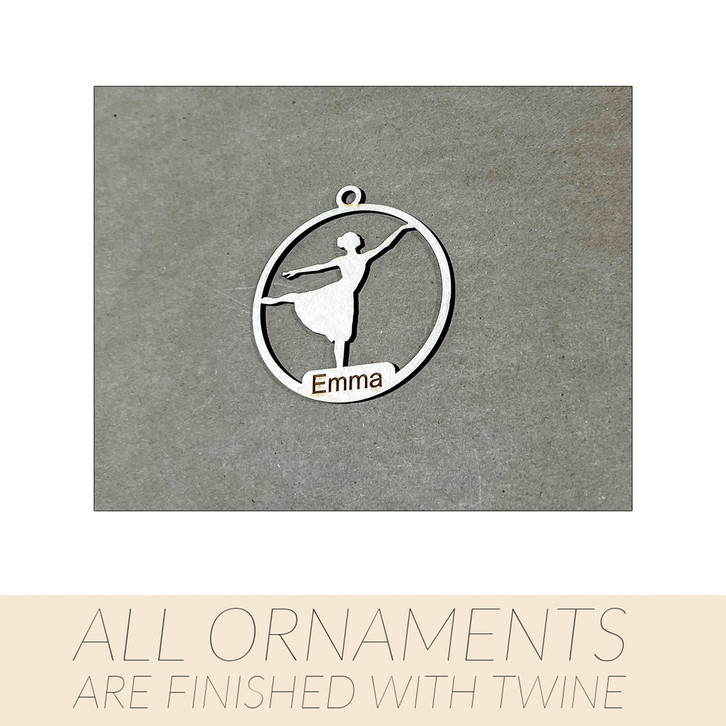 Dancing Ornament, Wooden Sports Ornament, Sports Ornament, Engraved Ornament, Laser Engraved Wood Ornament