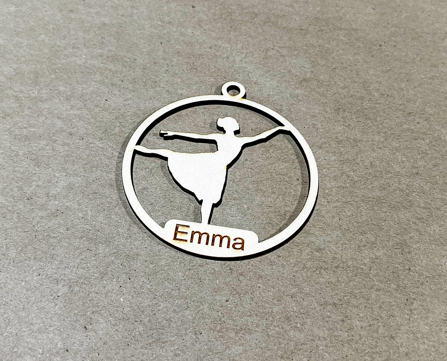 Dancing Ornament, Wooden Sports Ornament, Sports Ornament, Engraved Ornament, Laser Engraved Wood Ornament