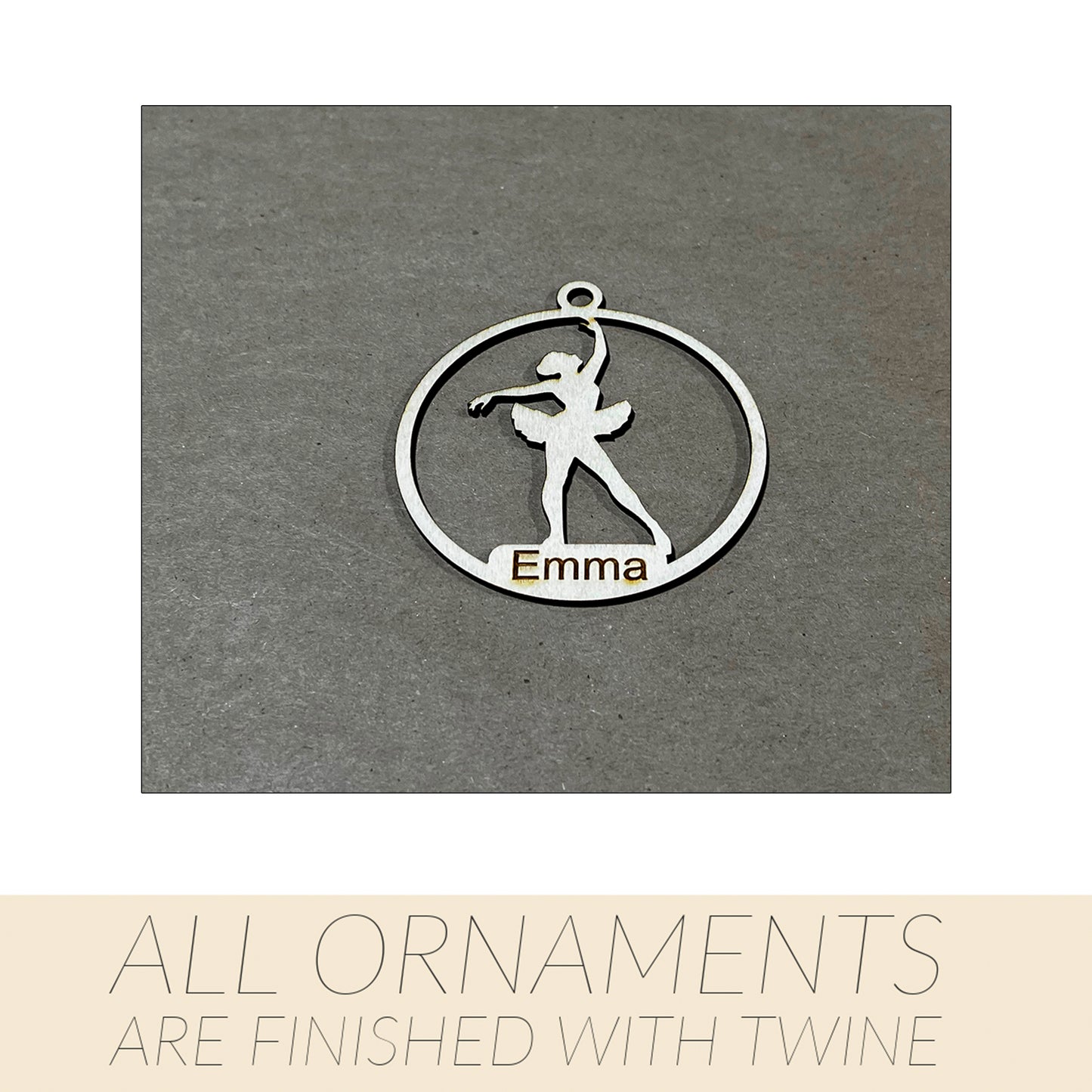 Dancing Ornament, Wooden Sports Ornament, Sports Ornament, Engraved Ornament, Laser Engraved Wood Ornament