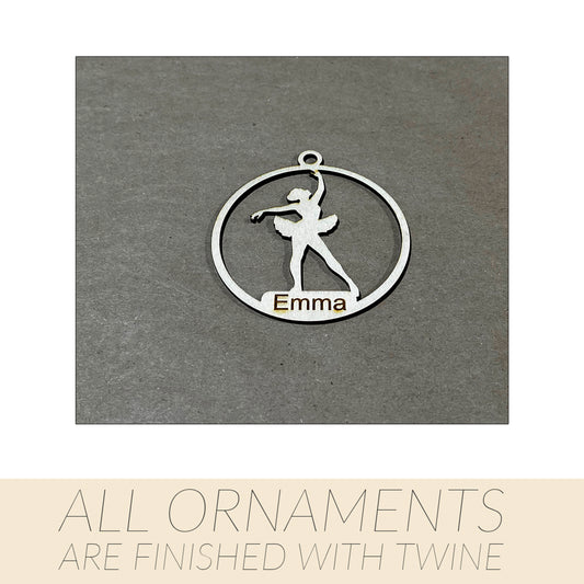 Dancing Ornament, Wooden Sports Ornament, Sports Ornament, Engraved Ornament, Laser Engraved Wood Ornament