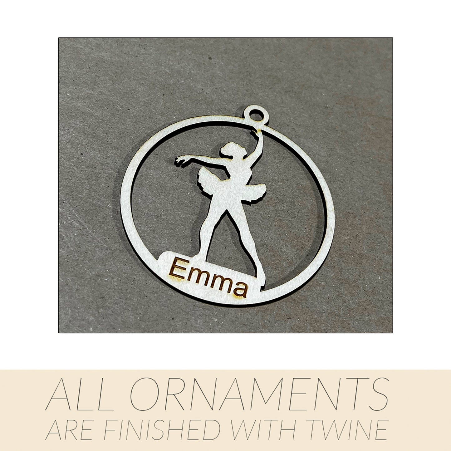 Dancing Ornament, Wooden Sports Ornament, Sports Ornament, Engraved Ornament, Laser Engraved Wood Ornament