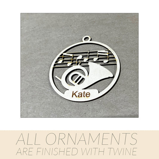Music Ornament, Wooden Sports Ornament, Sports Ornament, Engraved Ornament, Laser Engraved Wood Ornament