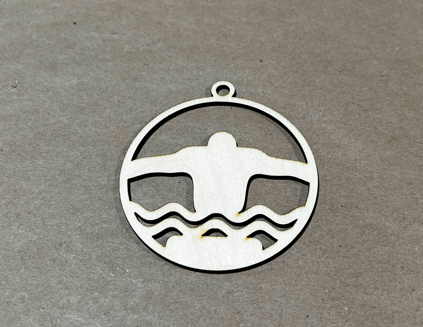 Swimming Ornament, Wooden Sports Ornament, Sports Ornament, Engraved Ornament, Laser Engraved Wood Ornament