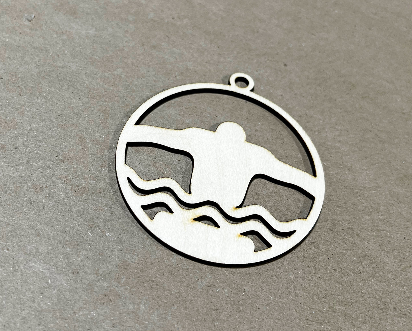 Swimming Ornament, Wooden Sports Ornament, Sports Ornament, Engraved Ornament, Laser Engraved Wood Ornament