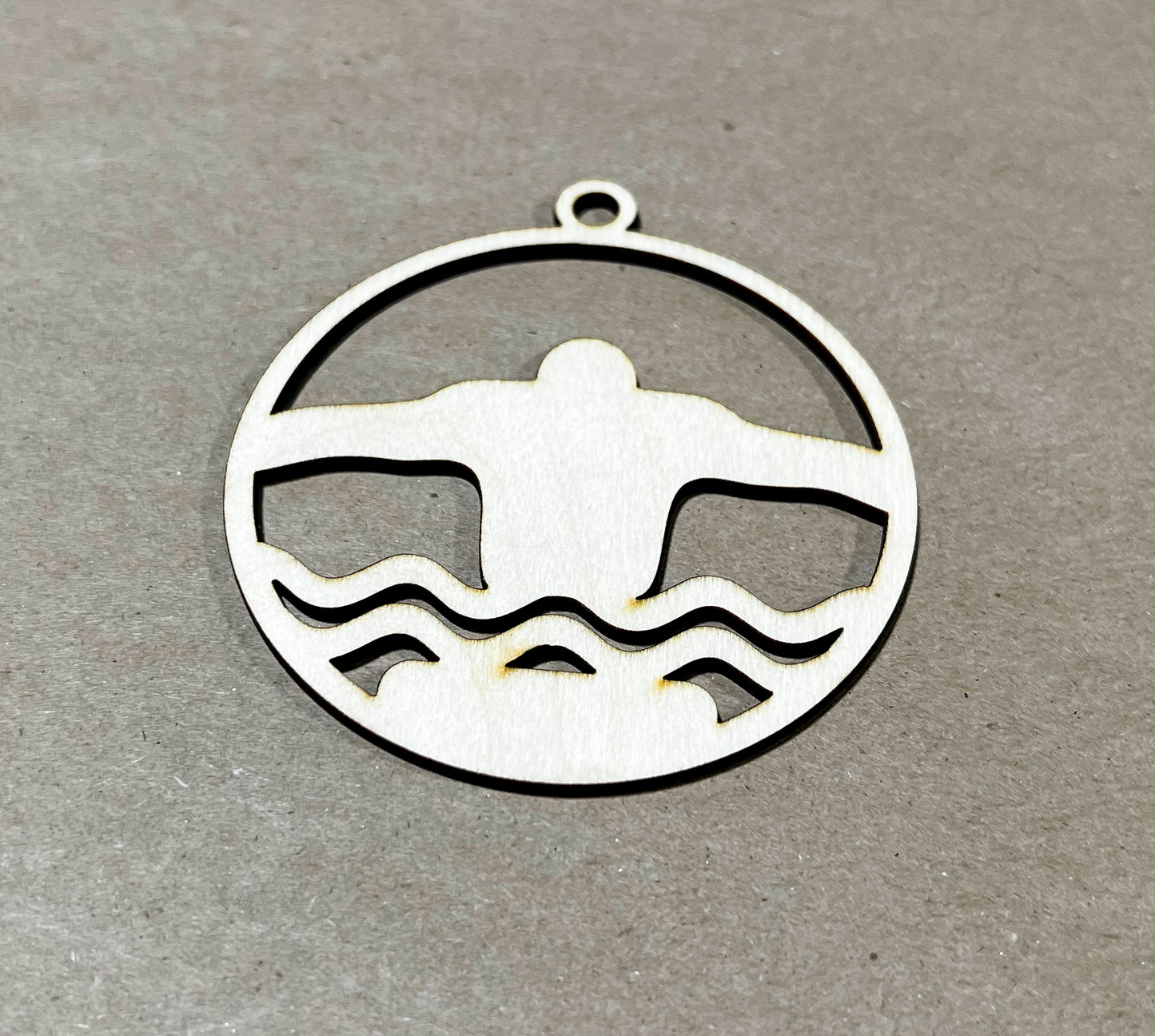 Swimming Ornament, Wooden Sports Ornament, Sports Ornament, Engraved Ornament, Laser Engraved Wood Ornament