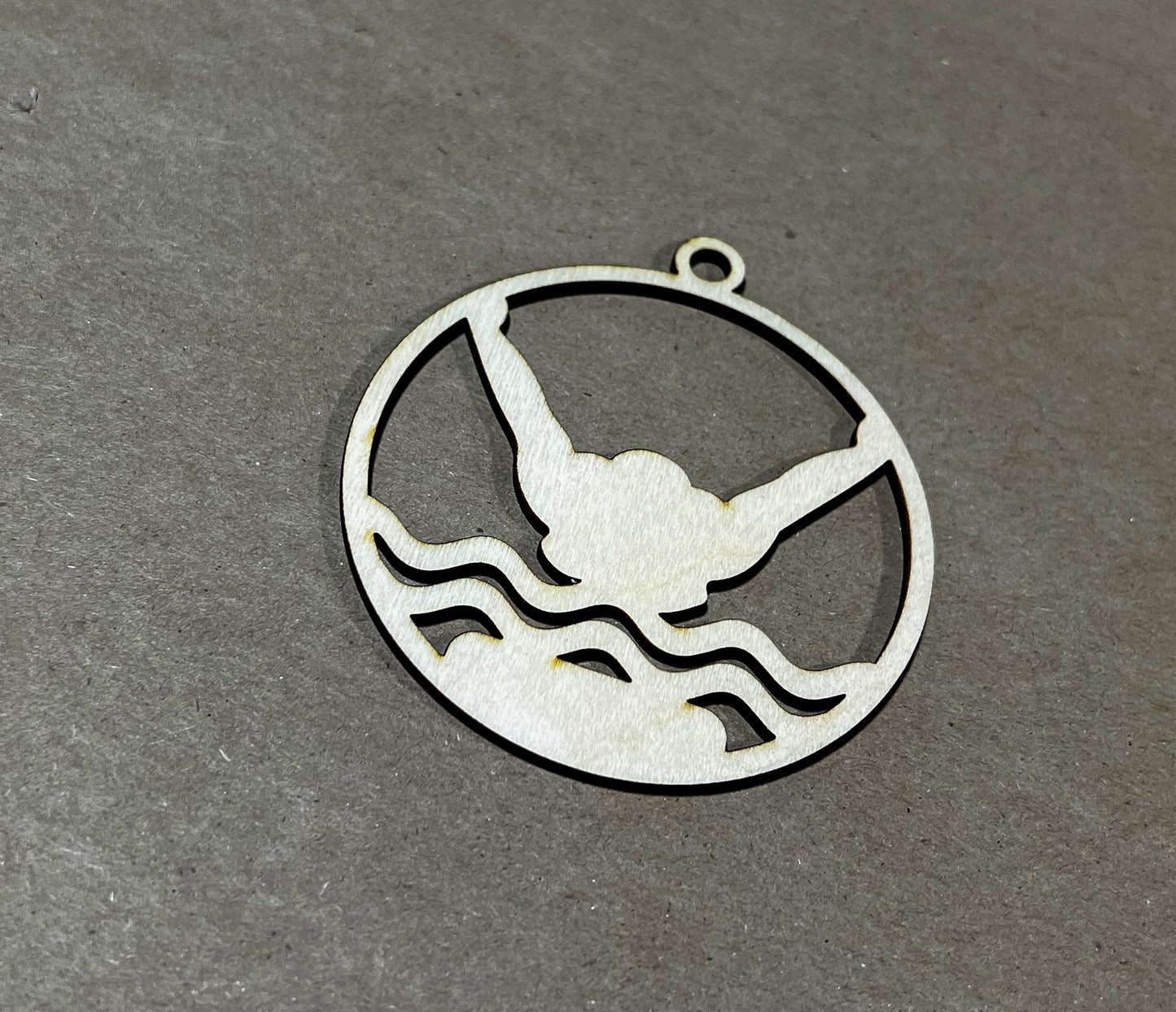 Swimming Ornament, Wooden Sports Ornament, Sports Ornament, Engraved Ornament, Laser Engraved Wood Ornament