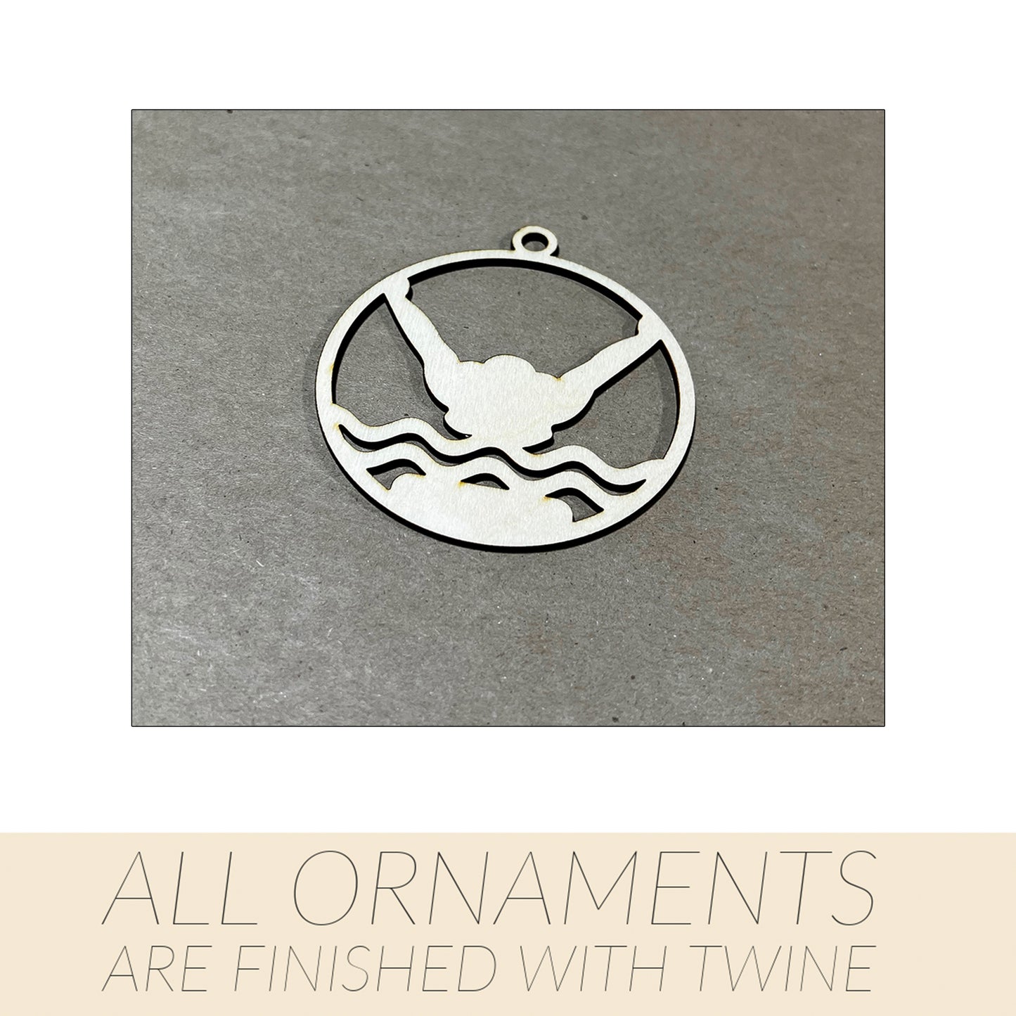 Swimming Ornament, Wooden Sports Ornament, Sports Ornament, Engraved Ornament, Laser Engraved Wood Ornament