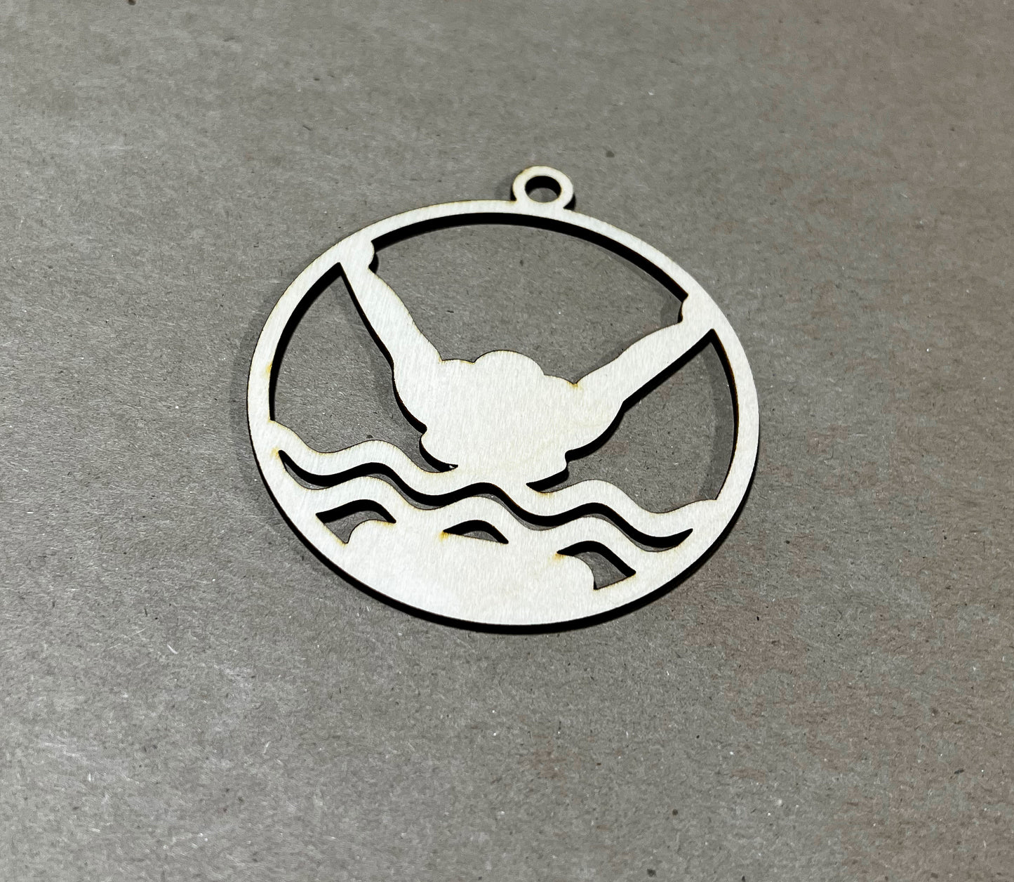 Swimming Ornament, Wooden Sports Ornament, Sports Ornament, Engraved Ornament, Laser Engraved Wood Ornament