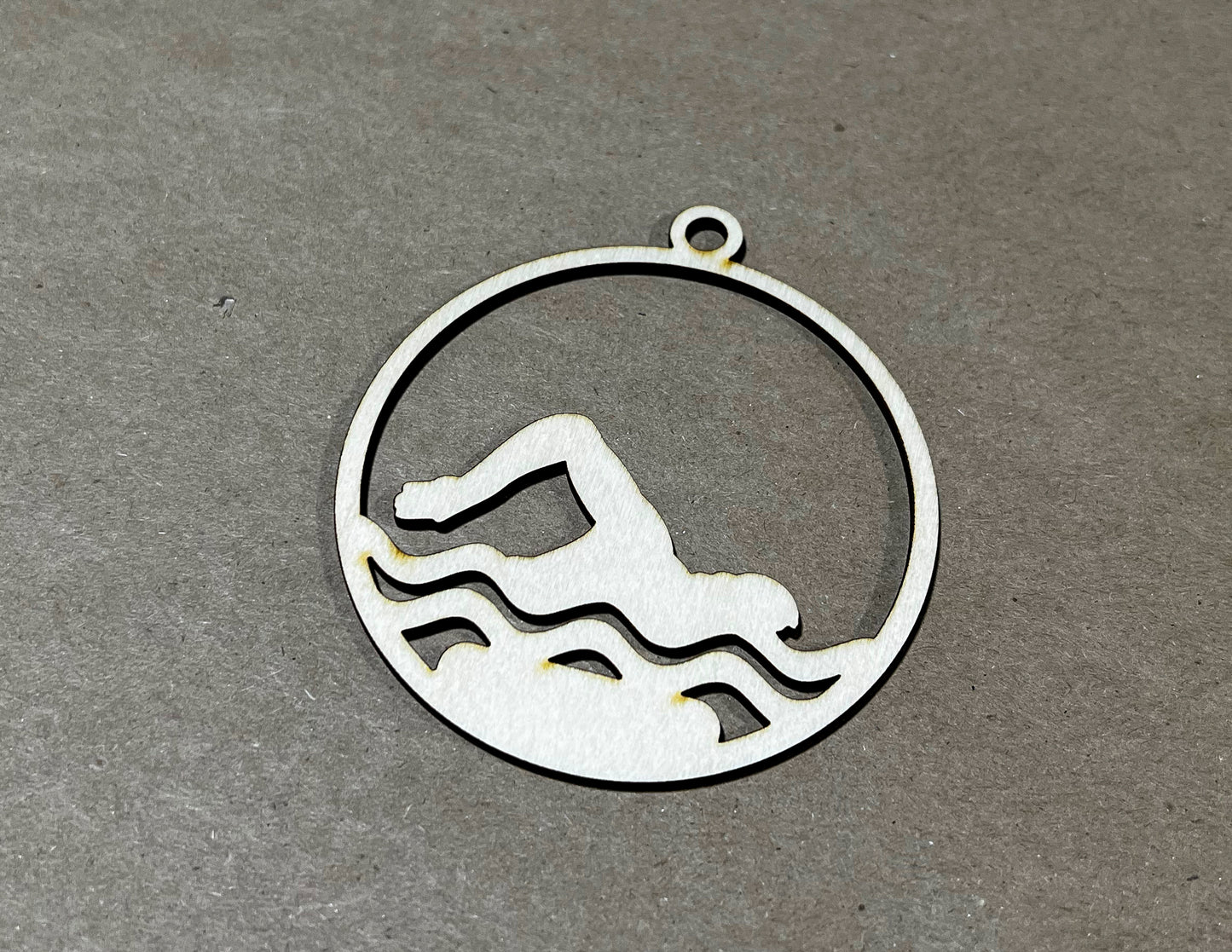 Swimming Ornaments, Wooden Sports Ornament, Sports Ornament, Engraved Ornament, Laser Engraved Wood Ornament