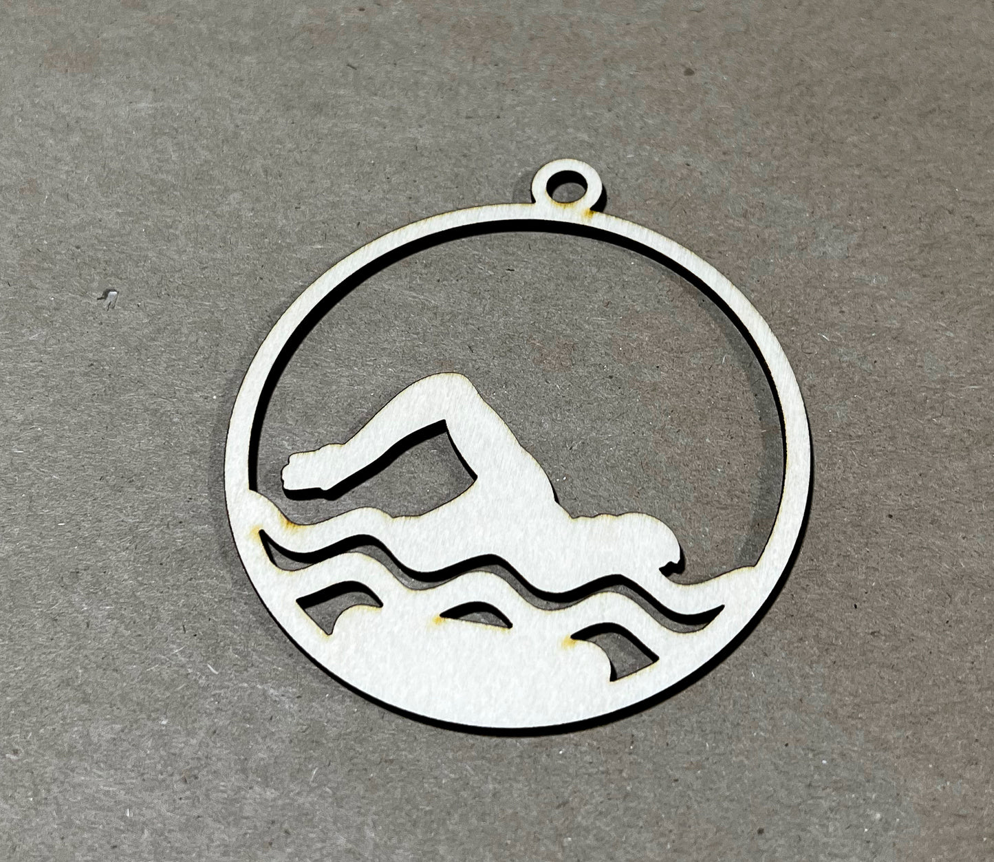 Swimming Ornaments, Wooden Sports Ornament, Sports Ornament, Engraved Ornament, Laser Engraved Wood Ornament