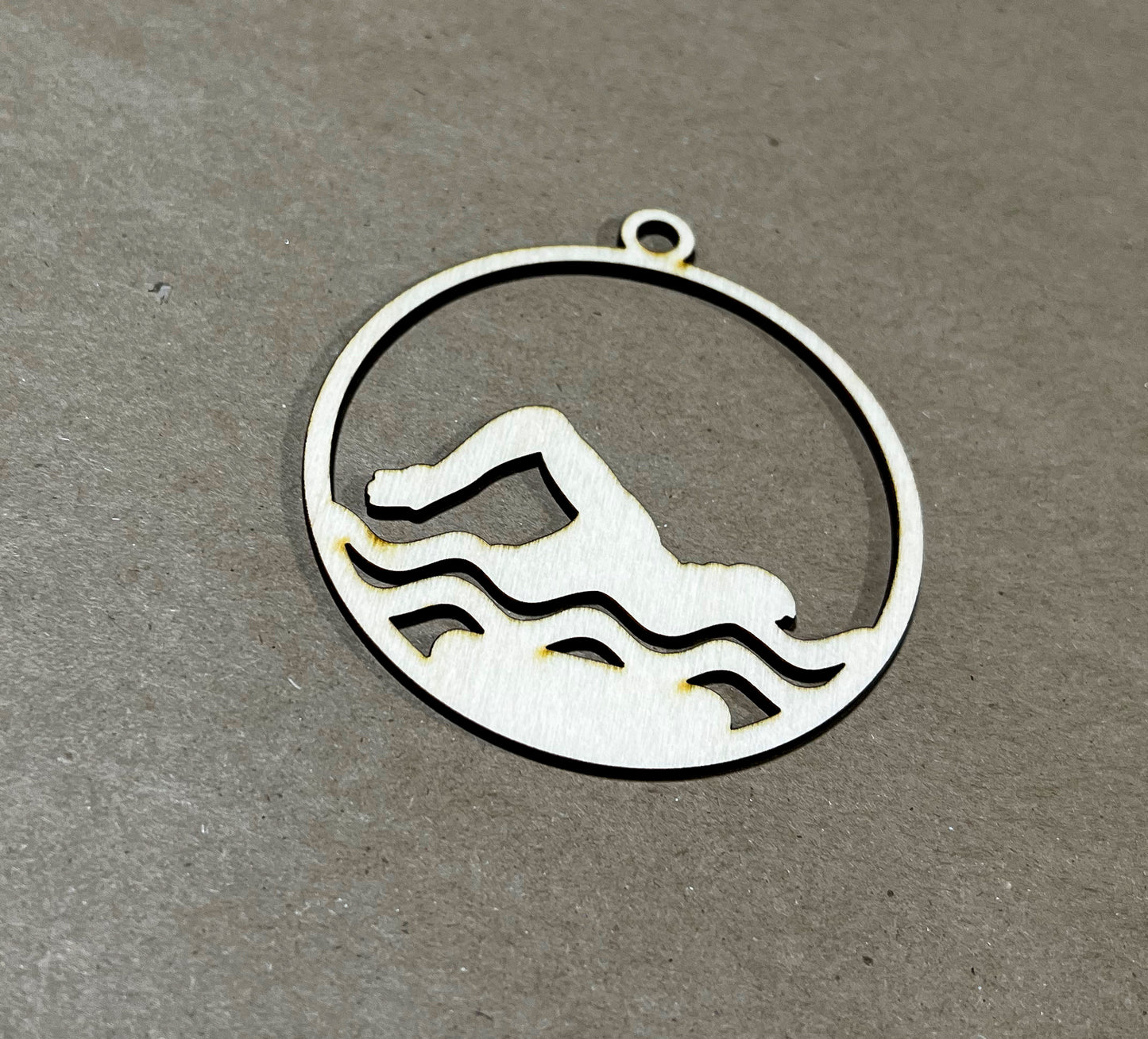 Swimming Ornaments, Wooden Sports Ornament, Sports Ornament, Engraved Ornament, Laser Engraved Wood Ornament