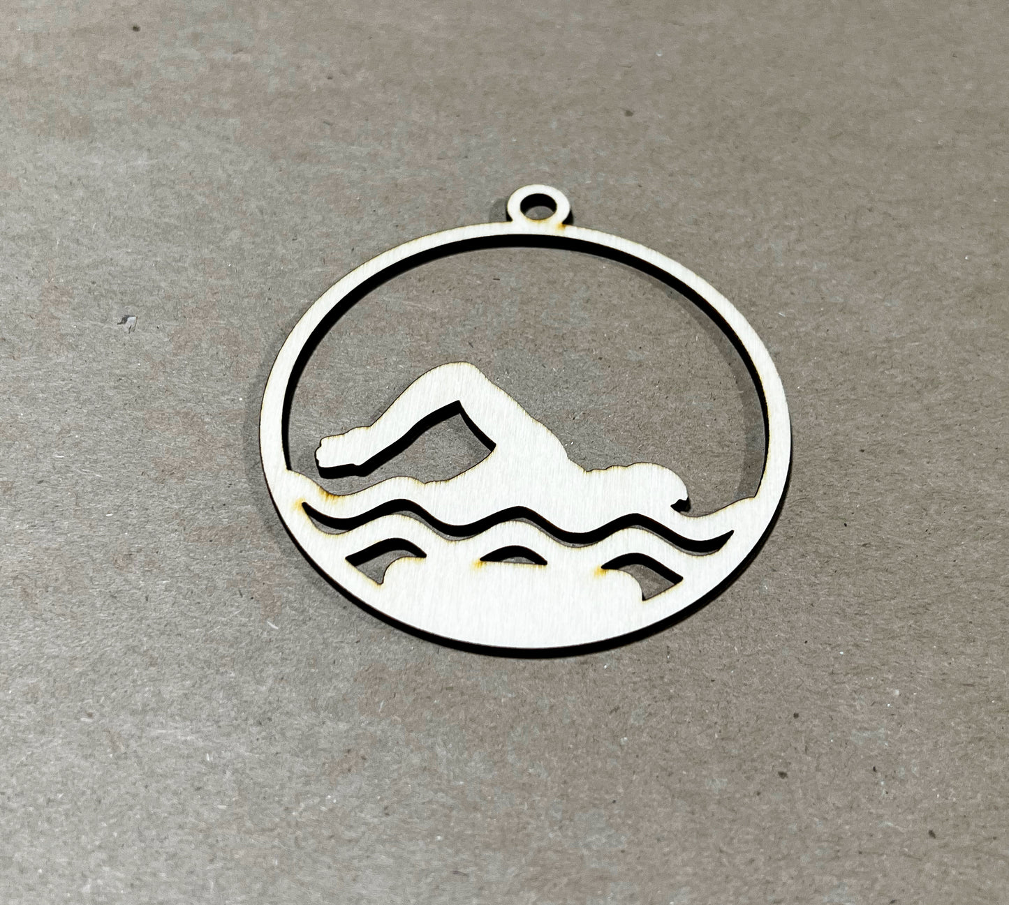 Swimming Ornaments, Wooden Sports Ornament, Sports Ornament, Engraved Ornament, Laser Engraved Wood Ornament