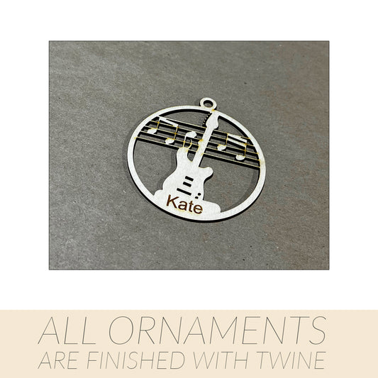 Music Ornament, Wooden Sports Ornament, Sports Ornament, Engraved Ornament, Laser Engraved Wood Ornament