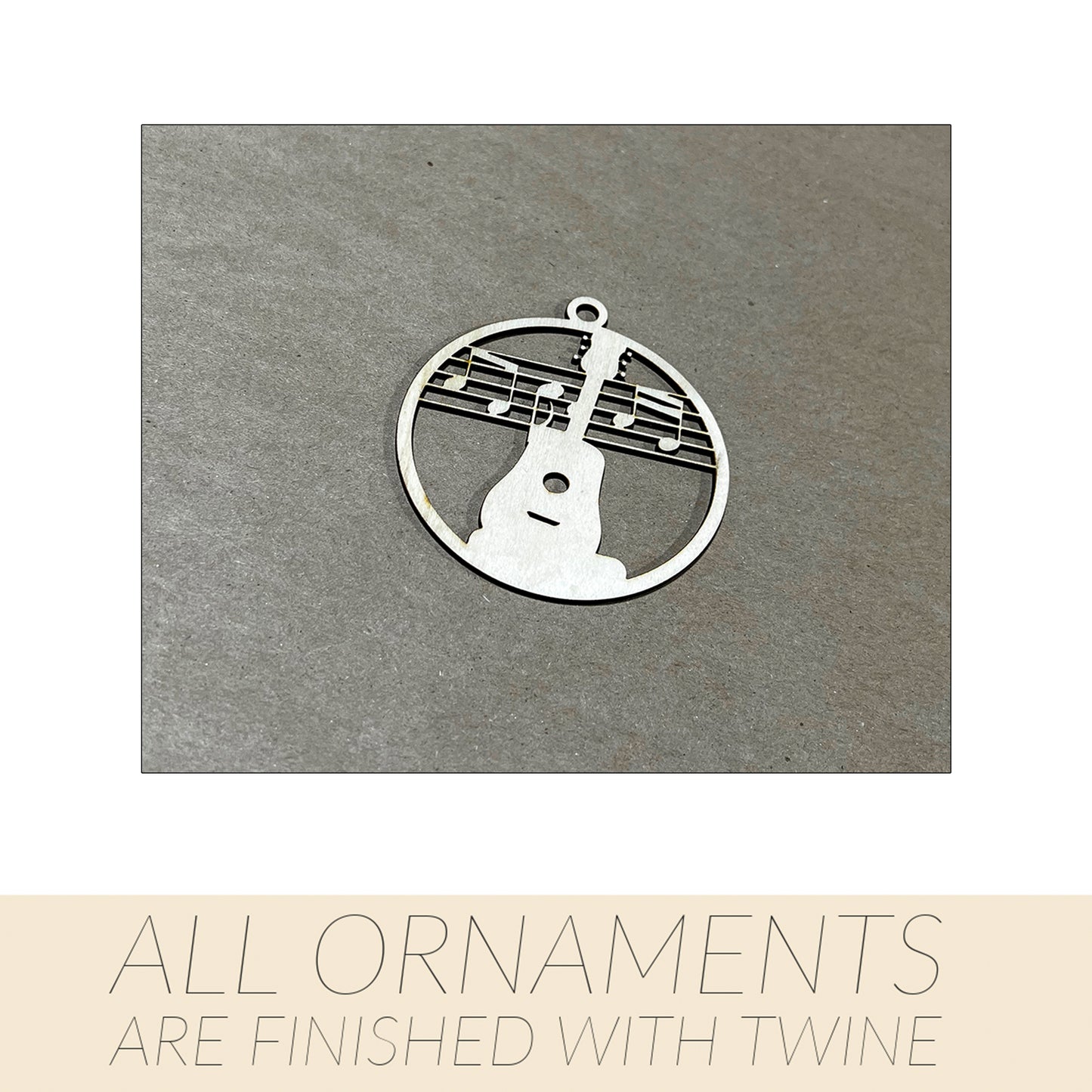 Music Ornament, Wooden Sports Ornament, Sports Ornament, Engraved Ornament, Laser Engraved Wood Ornament