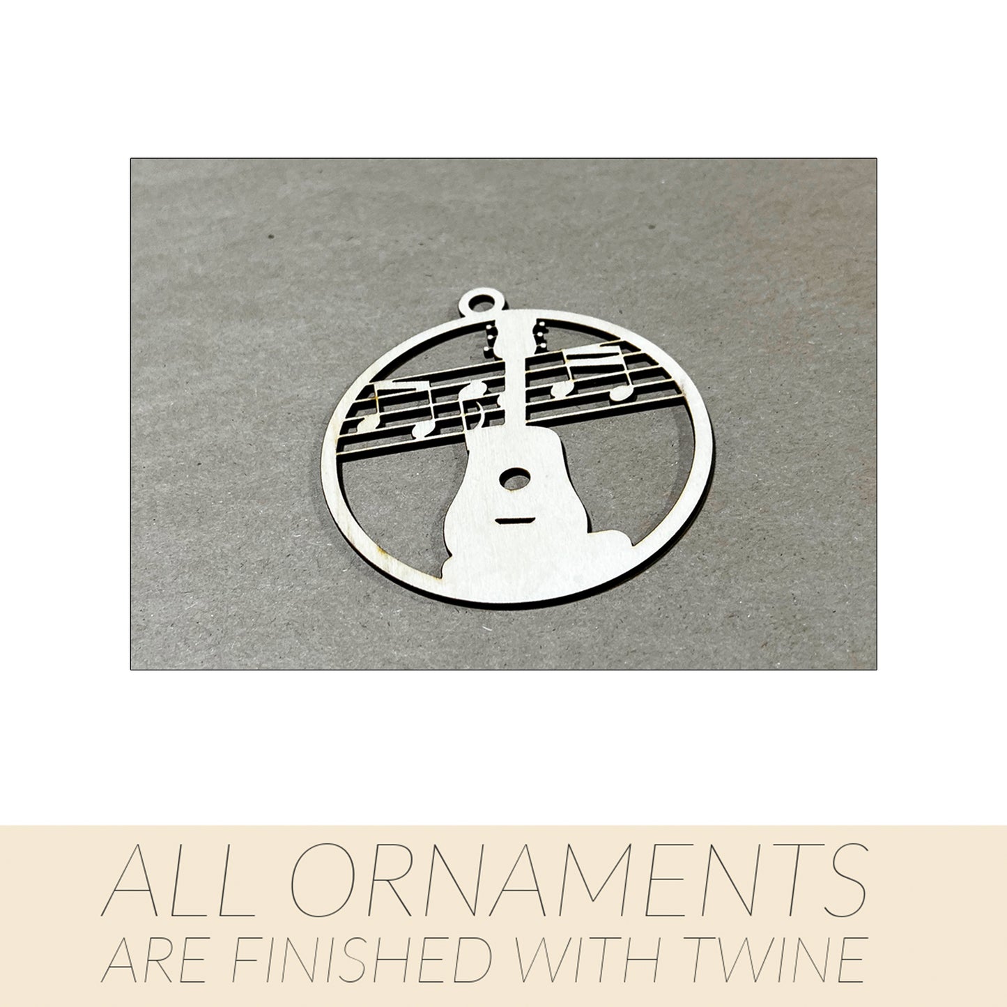 Music Ornament, Wooden Sports Ornament, Sports Ornament, Engraved Ornament, Laser Engraved Wood Ornament