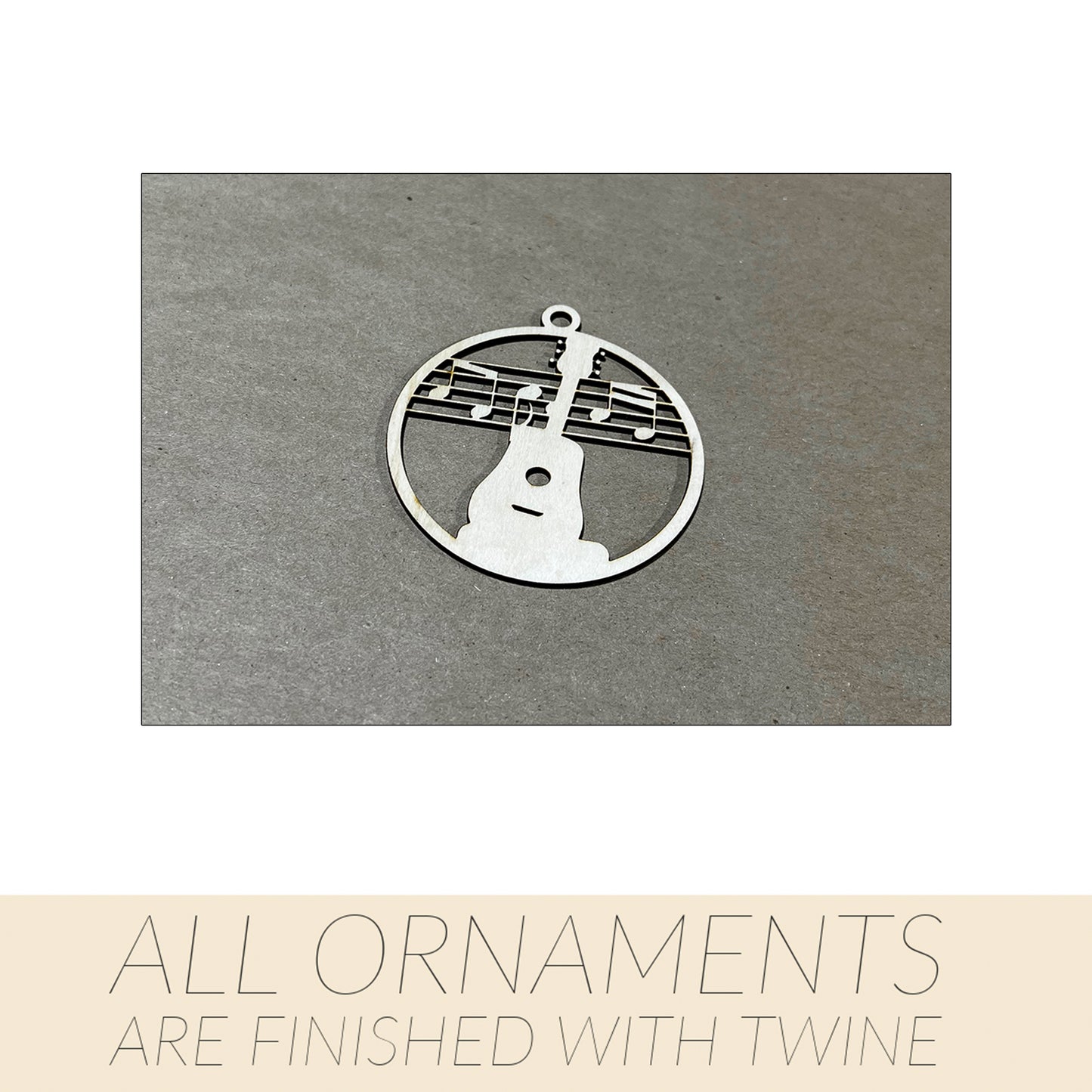 Music Ornament, Wooden Sports Ornament, Sports Ornament, Engraved Ornament, Laser Engraved Wood Ornament