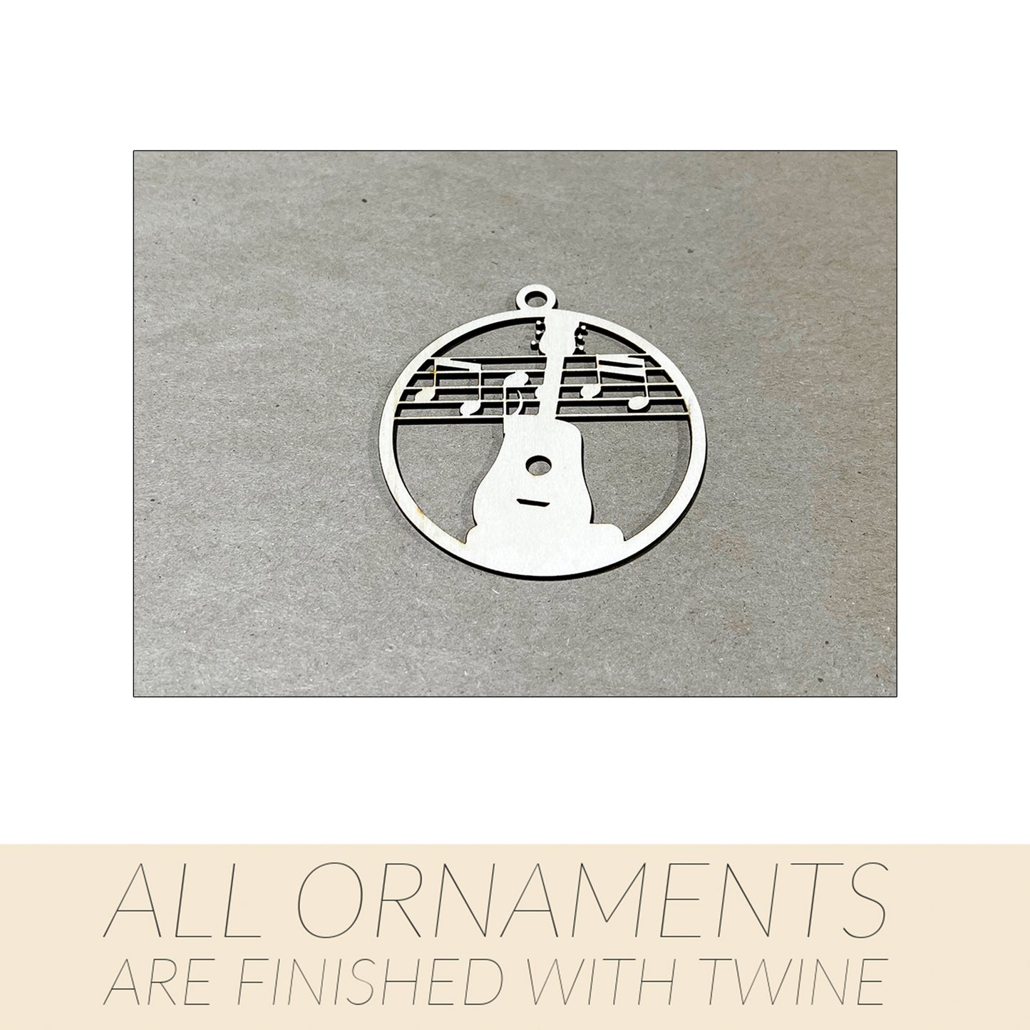 Music Ornament, Wooden Sports Ornament, Sports Ornament, Engraved Ornament, Laser Engraved Wood Ornament