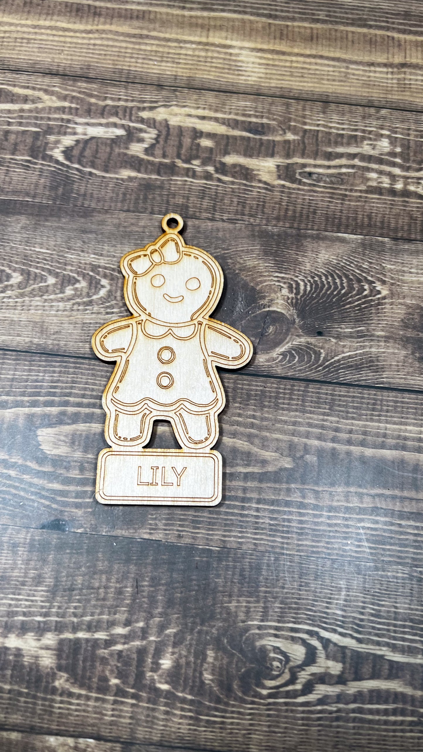 Christmas Keepsake: Laser Engraved Gingerbread Ornament - Personalize Your Gingerbread Girl or Boy - 3.5 High