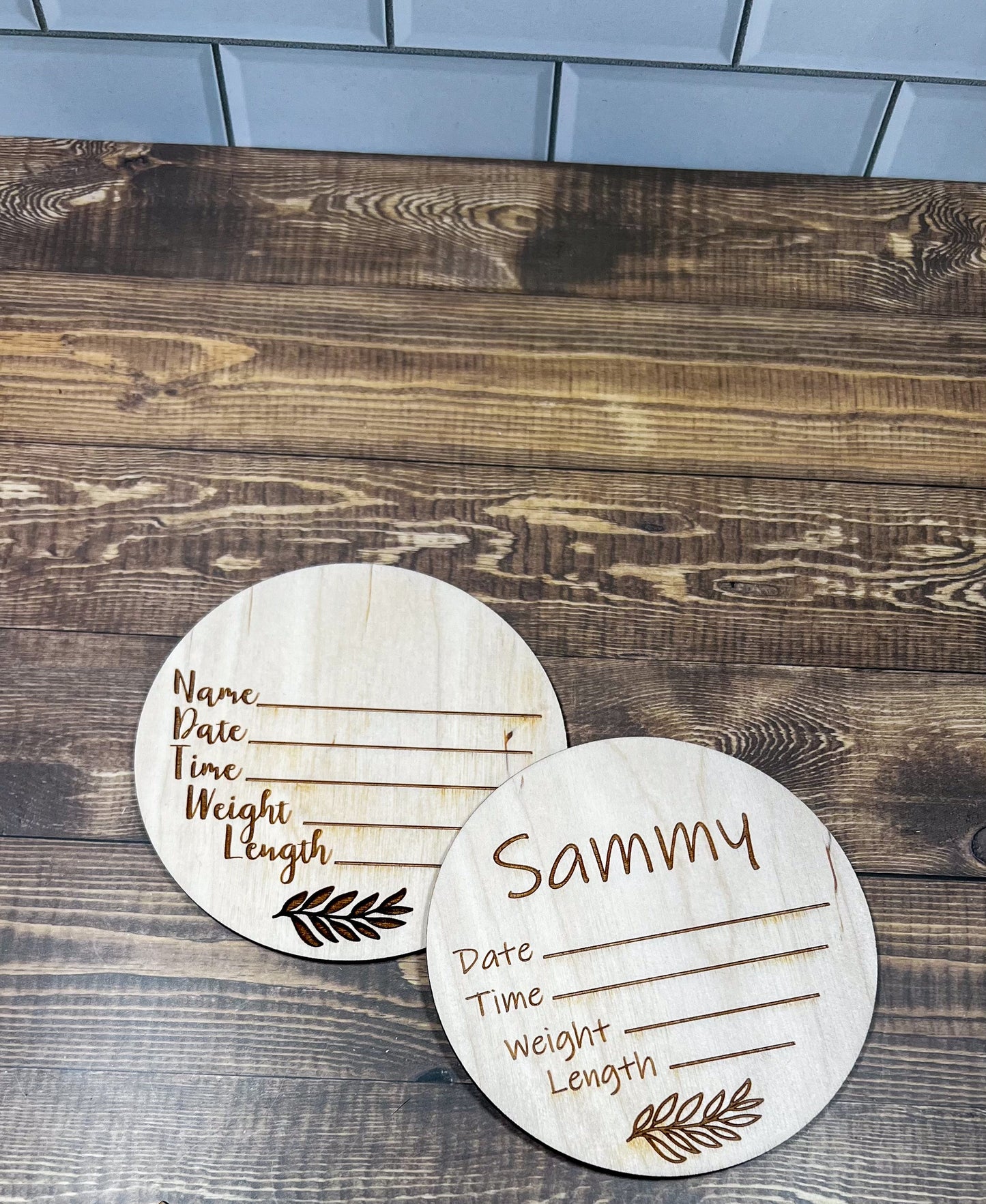 Wooden Birth Announcement Sign, Perfect for Hospital Newborn Photos and Baby Shower Gifts