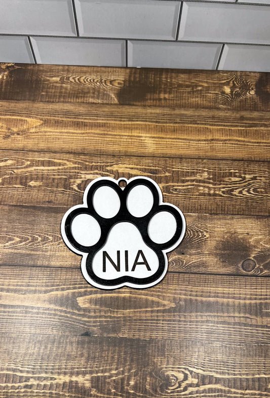 Personalized Dog Paw Ornament - Custom Pet Ornament for Furry Friends