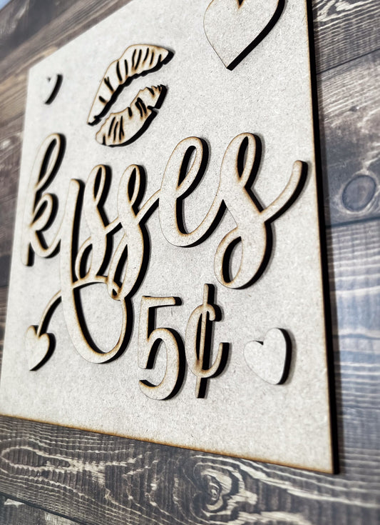 Kisses with hearts and lips sign DIY - Ideal for DIY Projects and Custom Painting