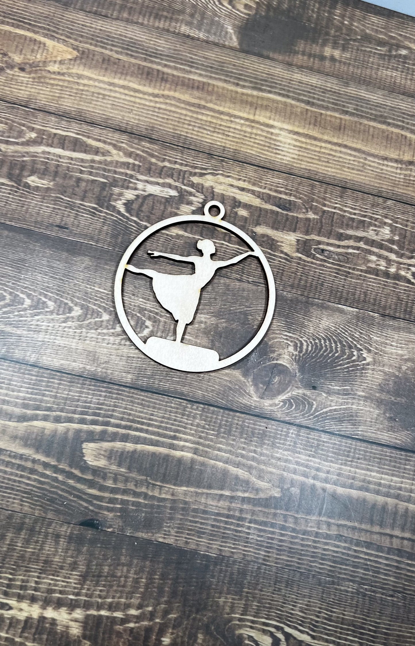 Dancing Wooden Sports Ornament, Sports Ornament, Engraved Ornament, Laser Engraved Wood Ornament
