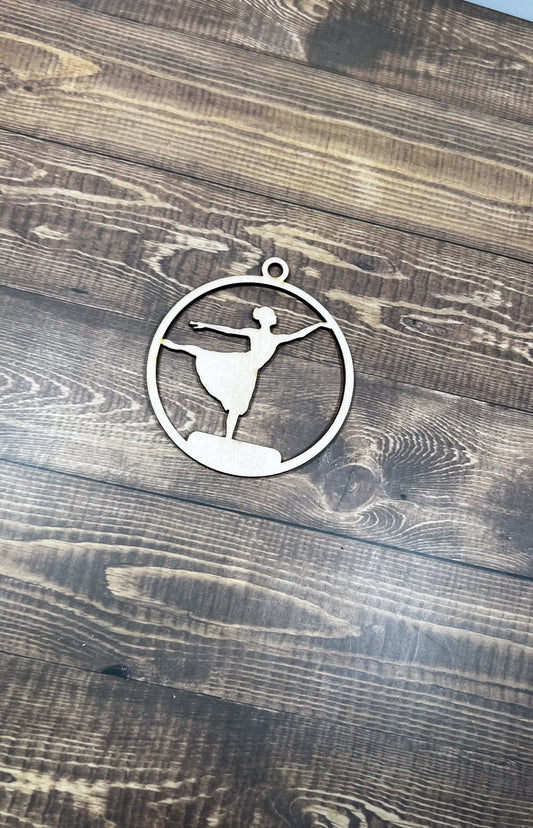 Dancing Wooden Sports Ornament, Sports Ornament, Engraved Ornament, Laser Engraved Wood Ornament