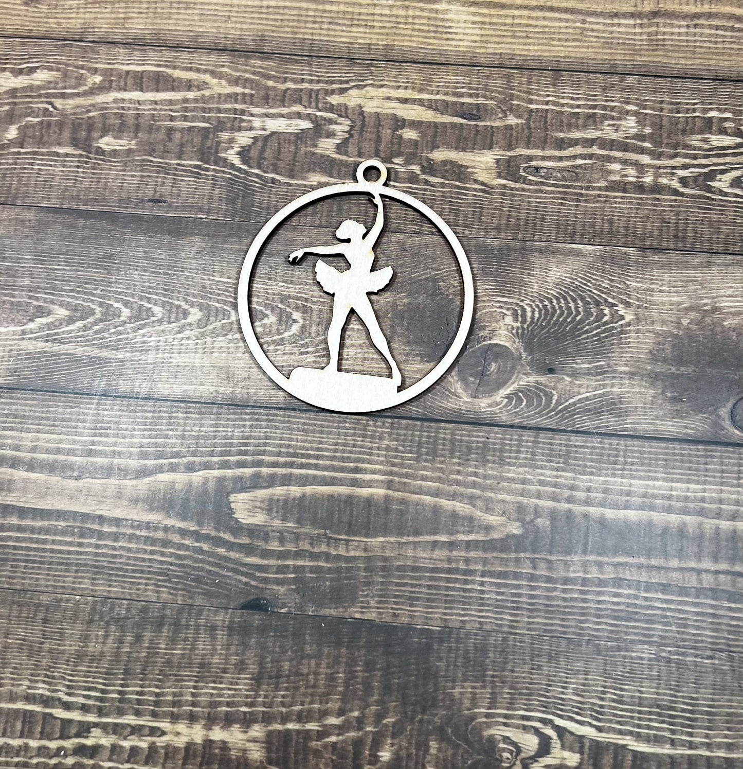 Ballet Wooden Sports Ornament, Sports Ornament, Engraved Ornament, Laser Engraved Wood Ornament