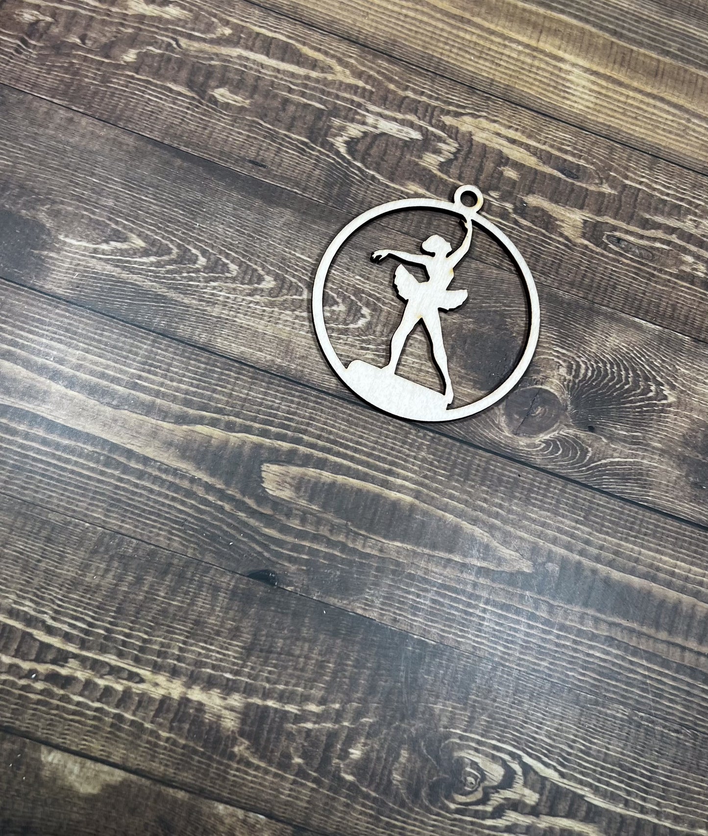 Ballet Wooden Sports Ornament, Sports Ornament, Engraved Ornament, Laser Engraved Wood Ornament