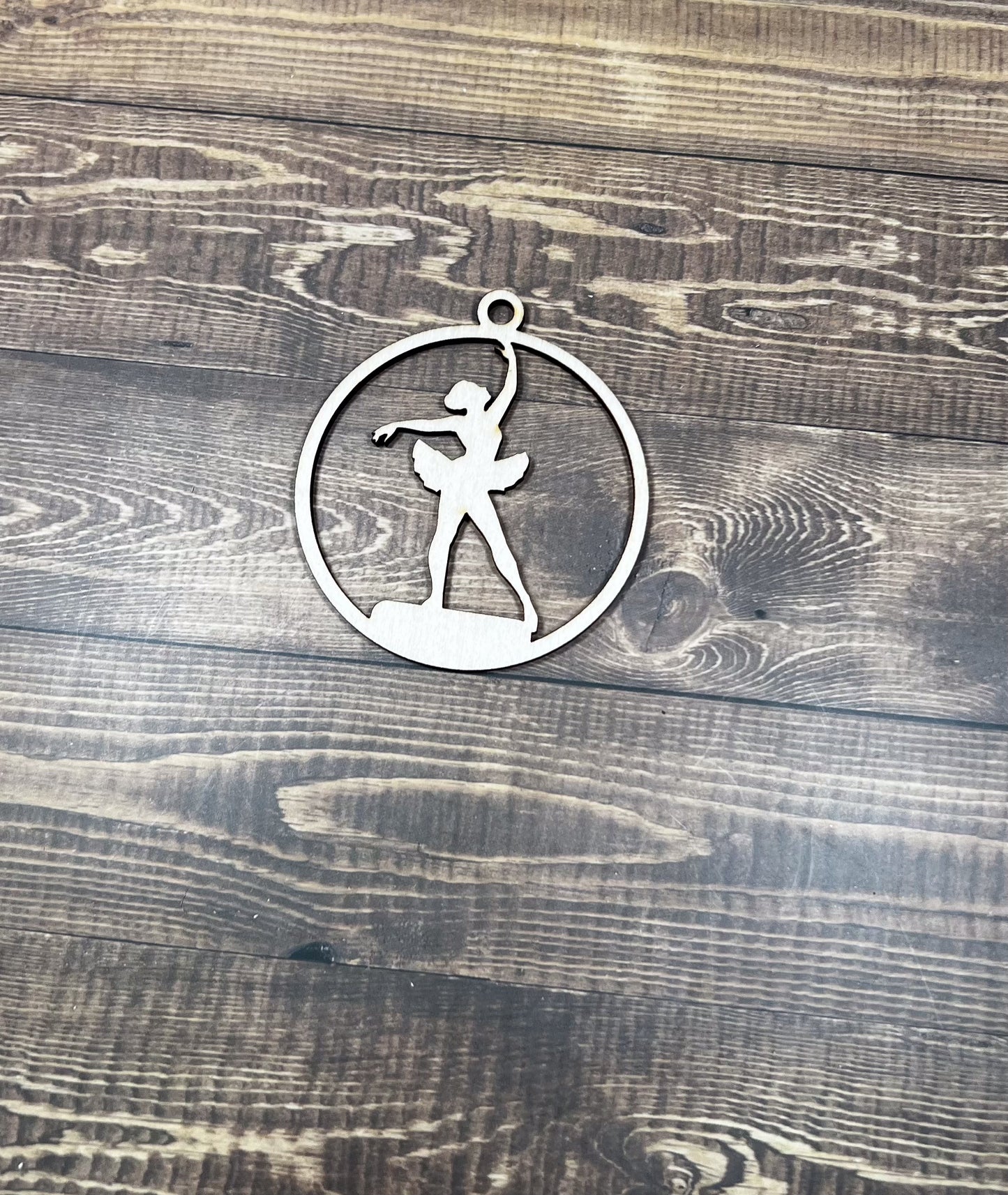 Ballet Wooden Sports Ornament, Sports Ornament, Engraved Ornament, Laser Engraved Wood Ornament