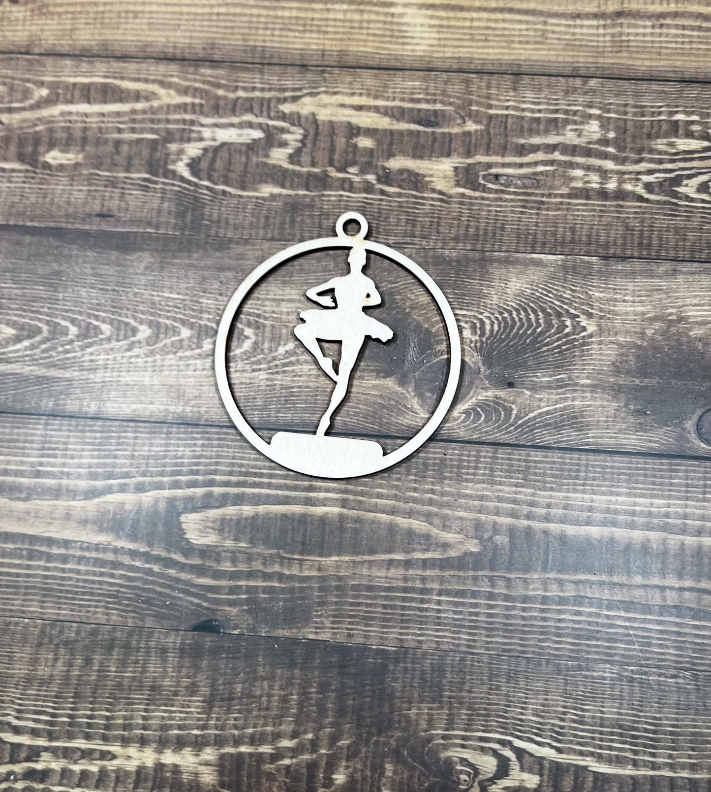 Ballet Wooden Sports Ornament, Sports Ornament, Engraved Ornament, Laser Engraved Wood Ornament