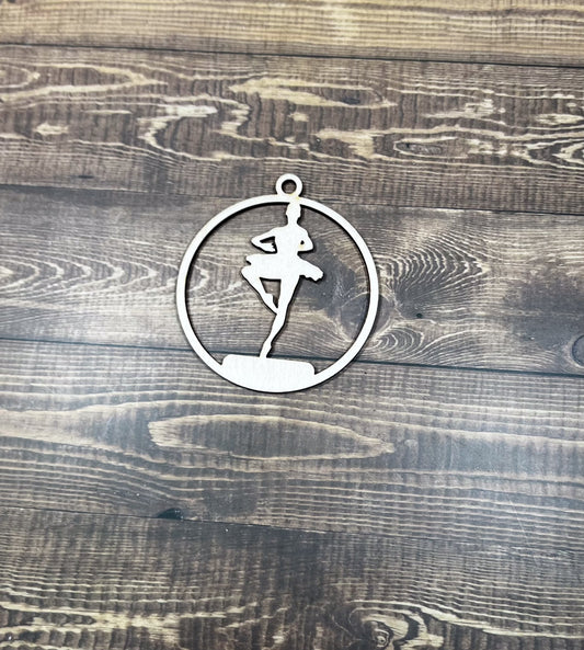 Ballet Wooden Sports Ornament, Sports Ornament, Engraved Ornament, Laser Engraved Wood Ornament