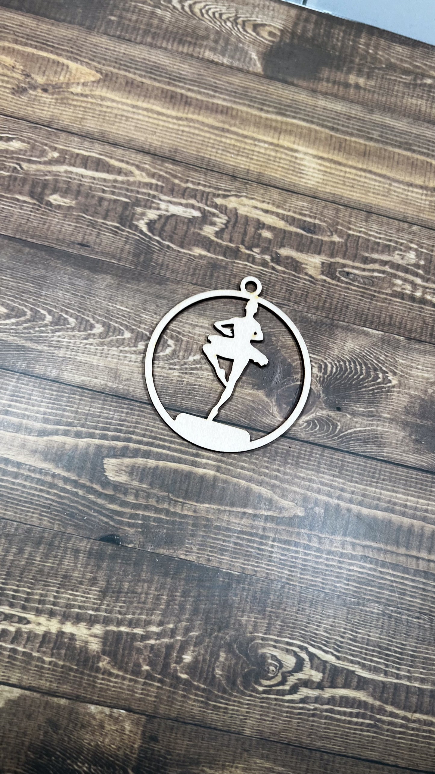 Ballet Wooden Sports Ornament, Sports Ornament, Engraved Ornament, Laser Engraved Wood Ornament