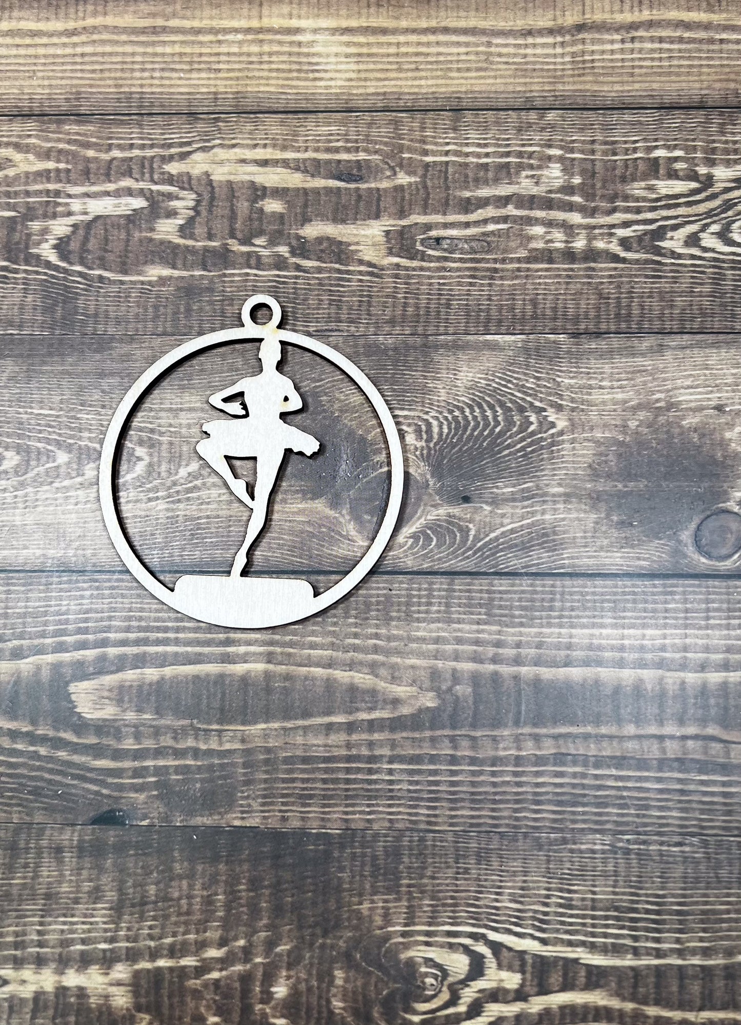Ballet Wooden Sports Ornament, Sports Ornament, Engraved Ornament, Laser Engraved Wood Ornament