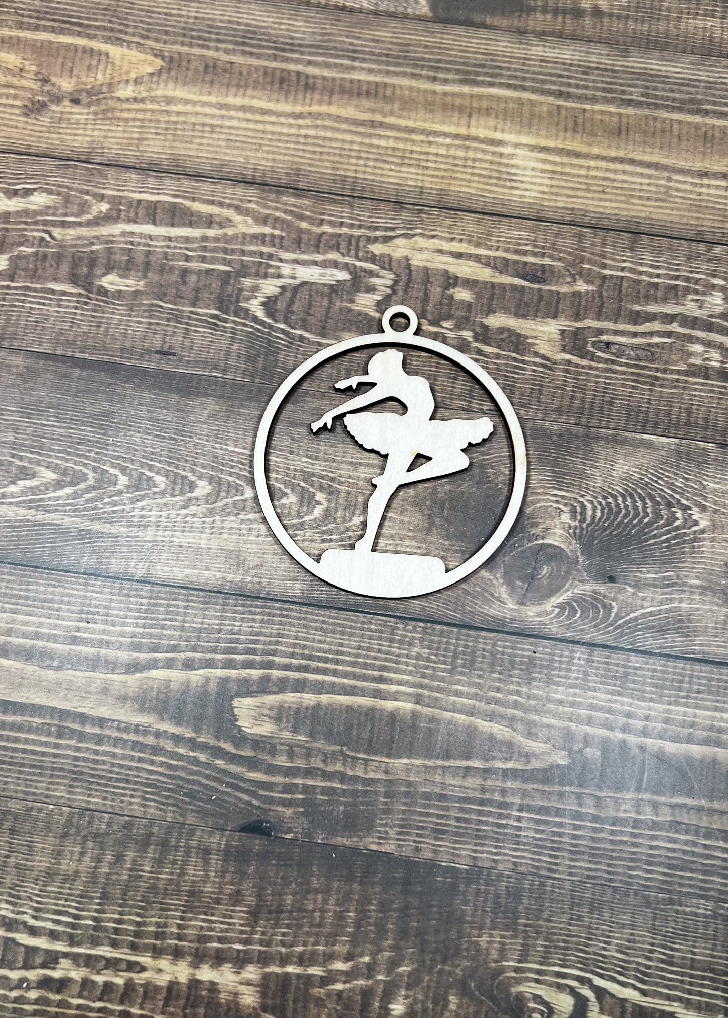 Ballet Wooden Sports Ornament, Sports Ornament, Engraved Ornament, Laser Engraved Wood Ornament