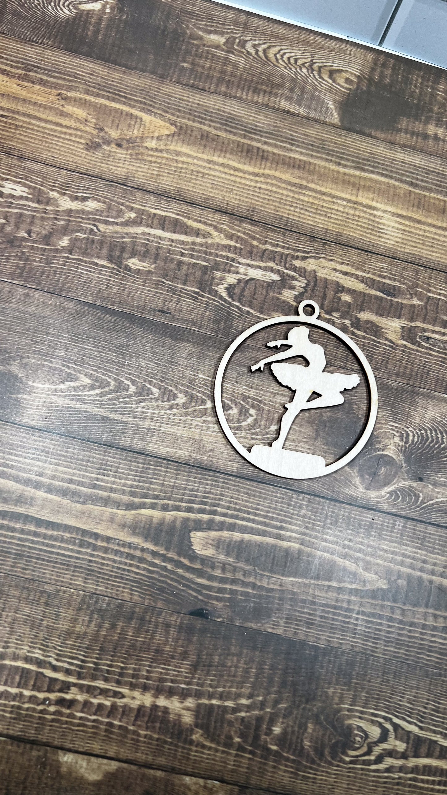 Ballet Wooden Sports Ornament, Sports Ornament, Engraved Ornament, Laser Engraved Wood Ornament