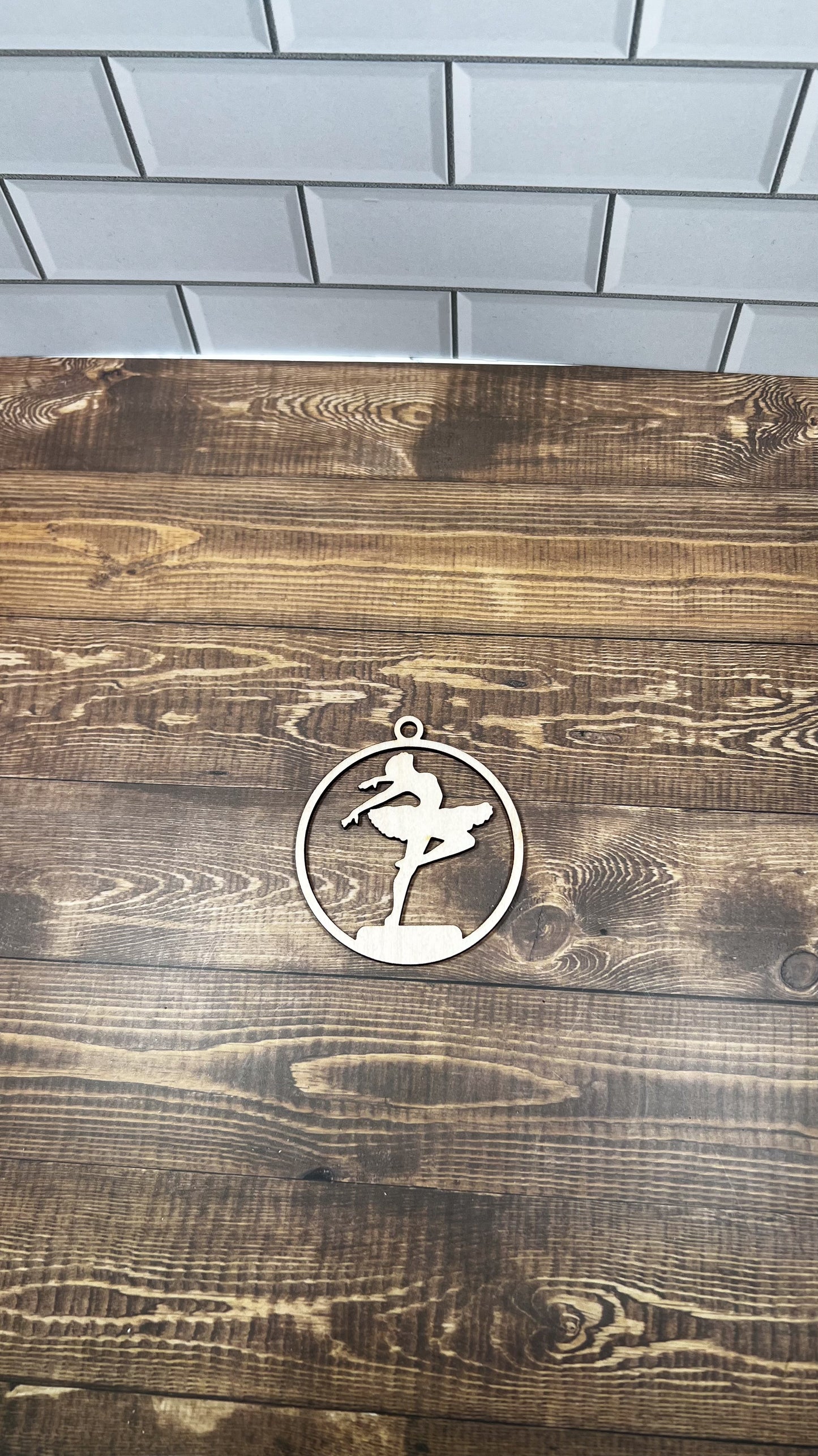 Ballet Wooden Sports Ornament, Sports Ornament, Engraved Ornament, Laser Engraved Wood Ornament