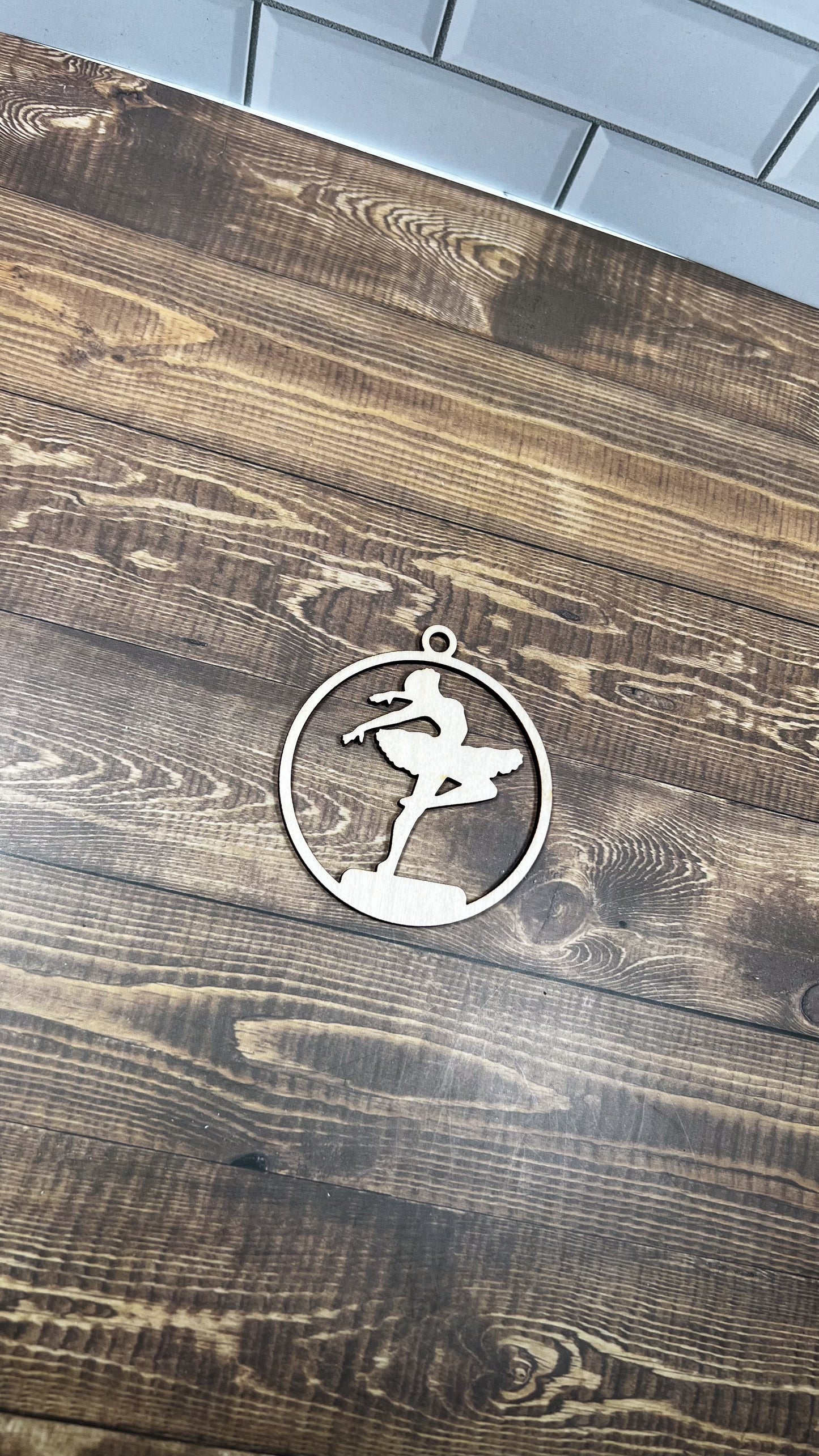 Ballet Wooden Sports Ornament, Sports Ornament, Engraved Ornament, Laser Engraved Wood Ornament
