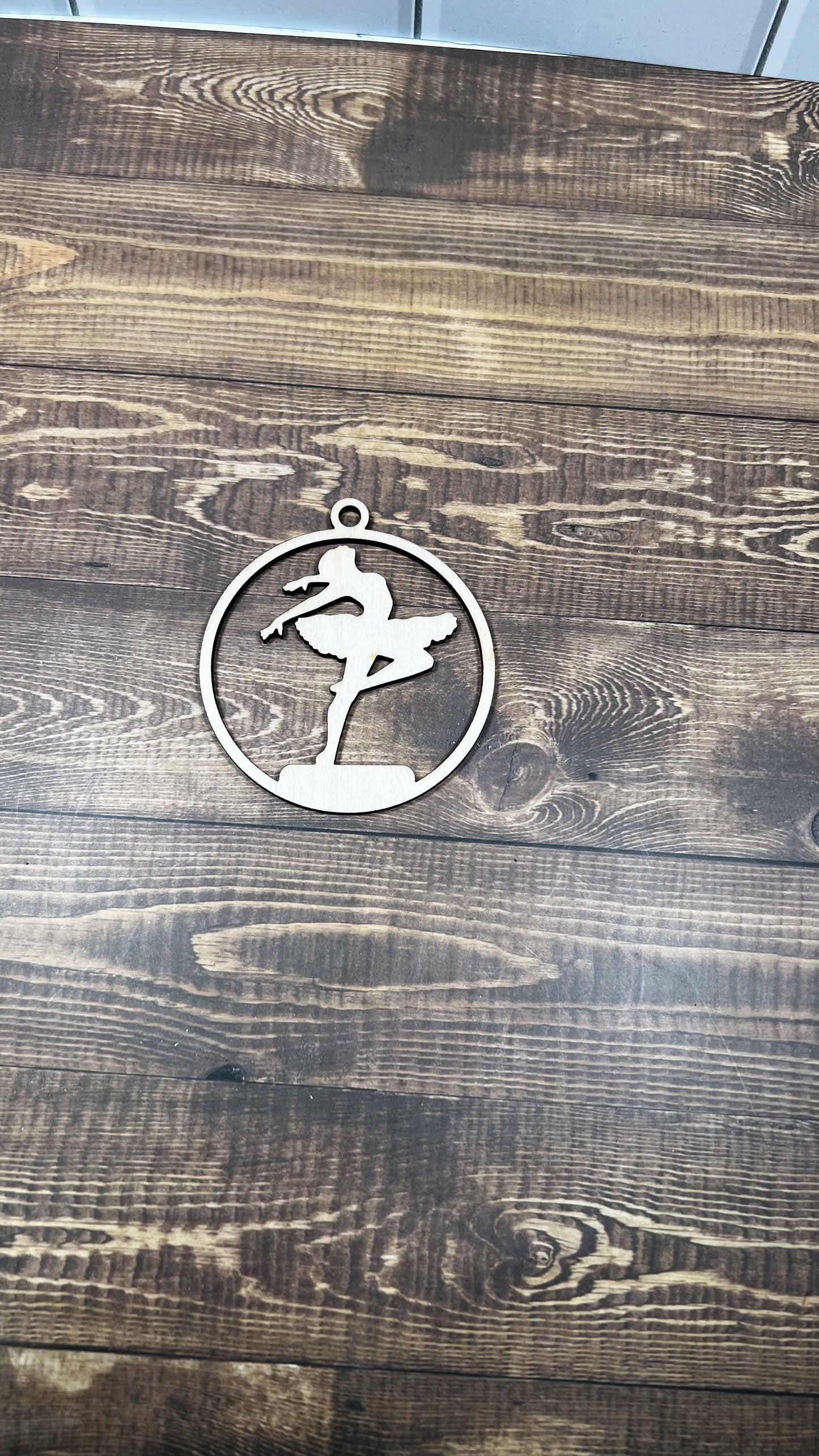 Ballet Wooden Sports Ornament, Sports Ornament, Engraved Ornament, Laser Engraved Wood Ornament