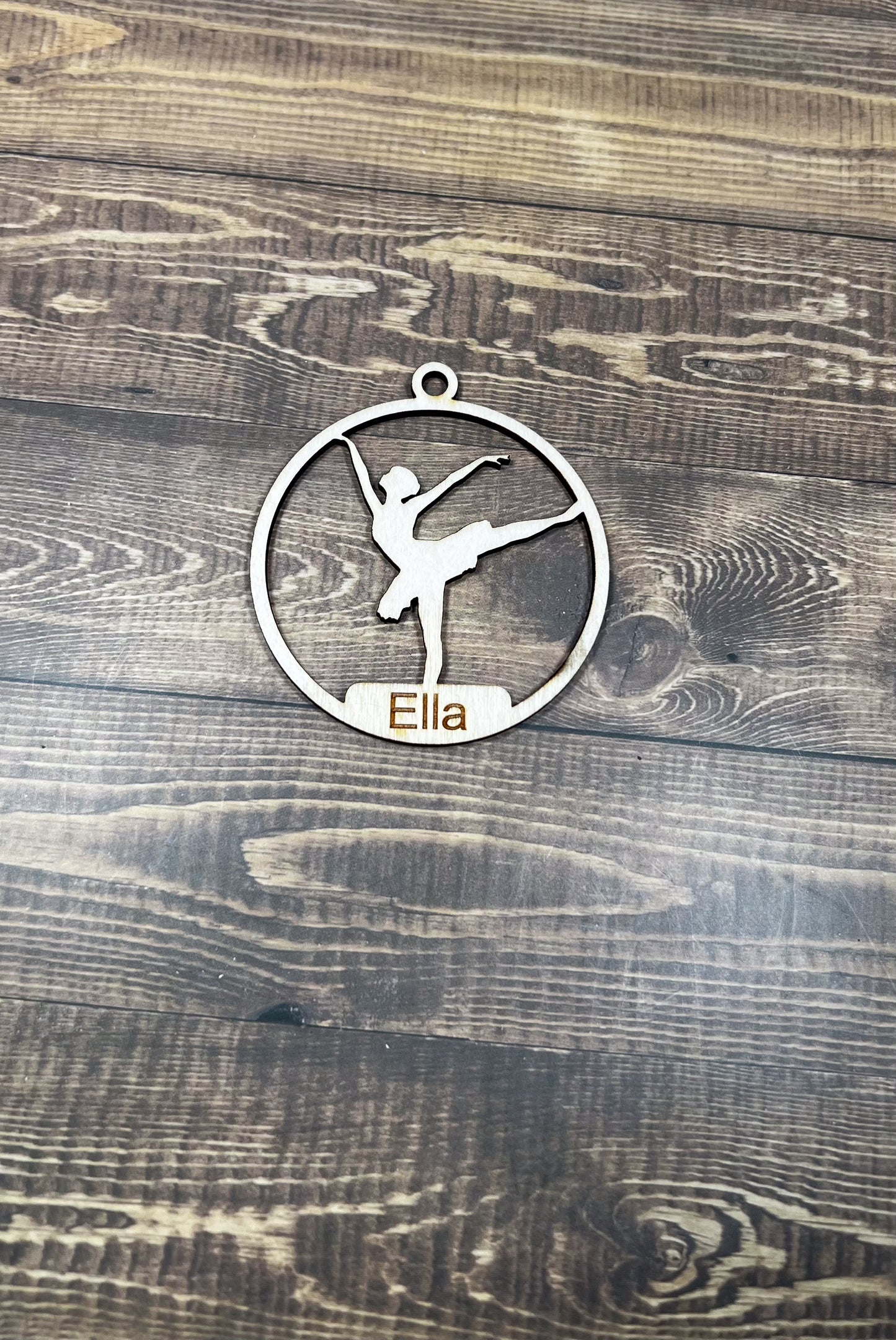 Ballet Wooden Sports Ornament, Sports Ornament, Engraved Ornament, Laser Engraved Wood Ornament