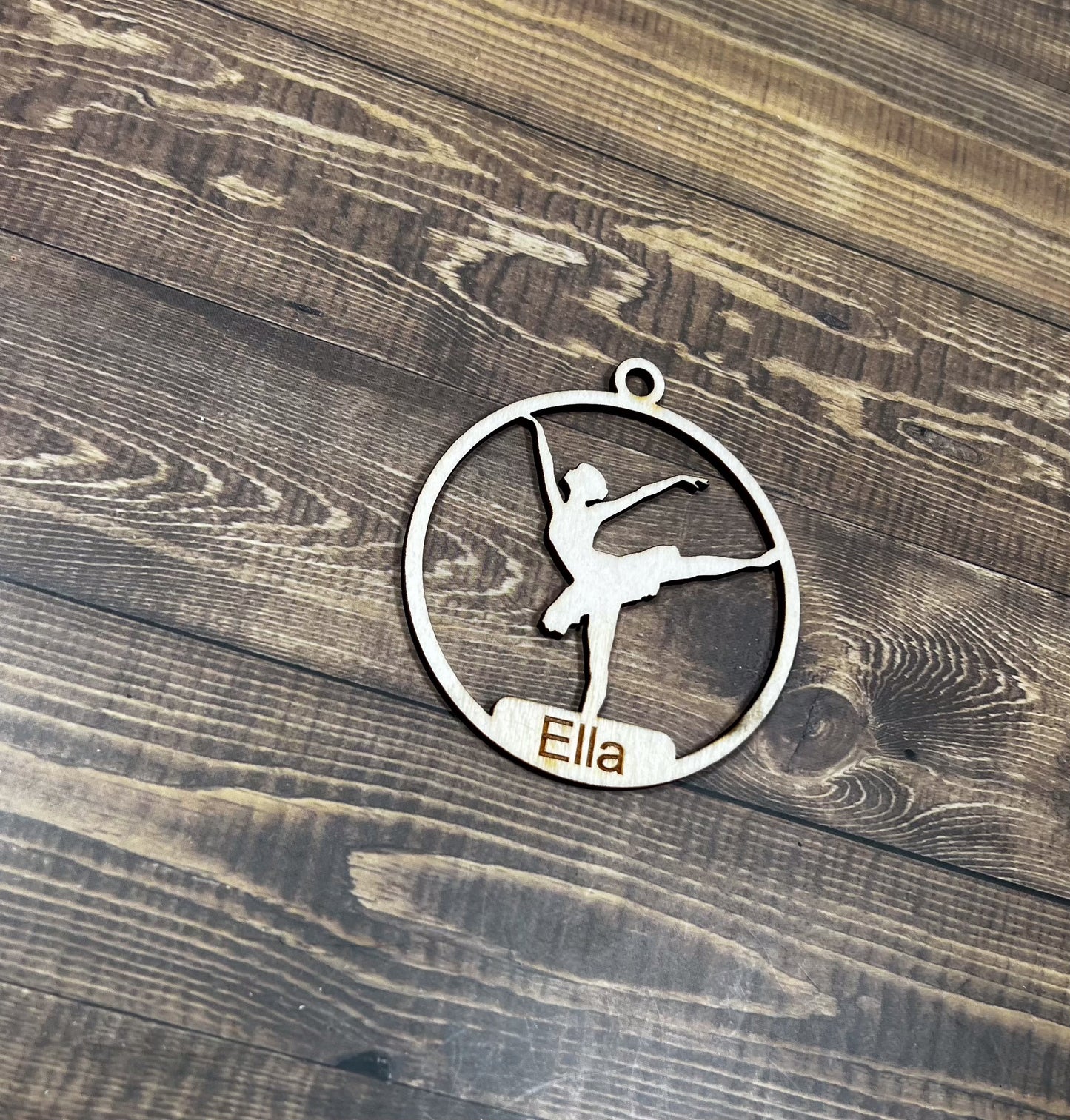 Ballet Wooden Sports Ornament, Sports Ornament, Engraved Ornament, Laser Engraved Wood Ornament