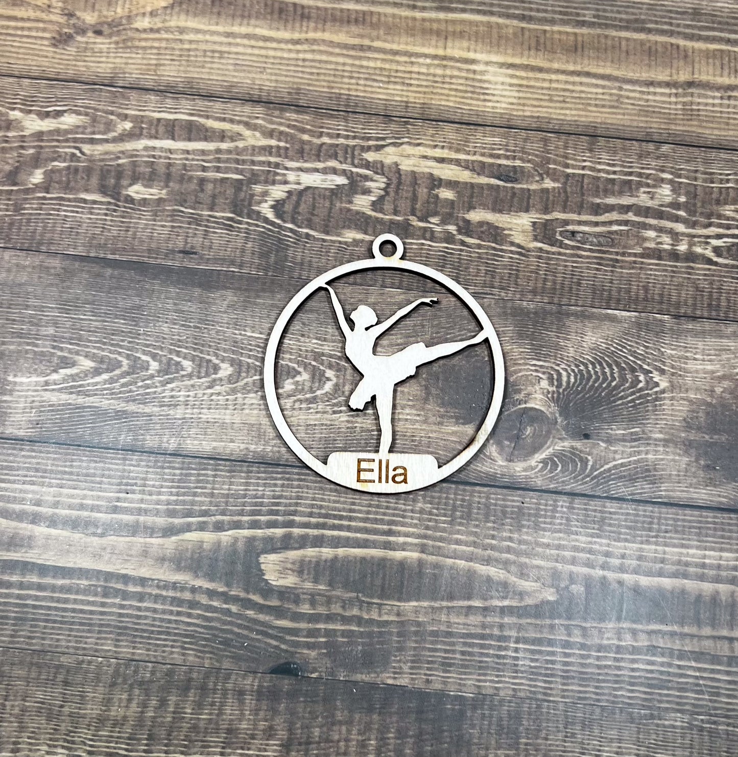 Ballet Wooden Sports Ornament, Sports Ornament, Engraved Ornament, Laser Engraved Wood Ornament